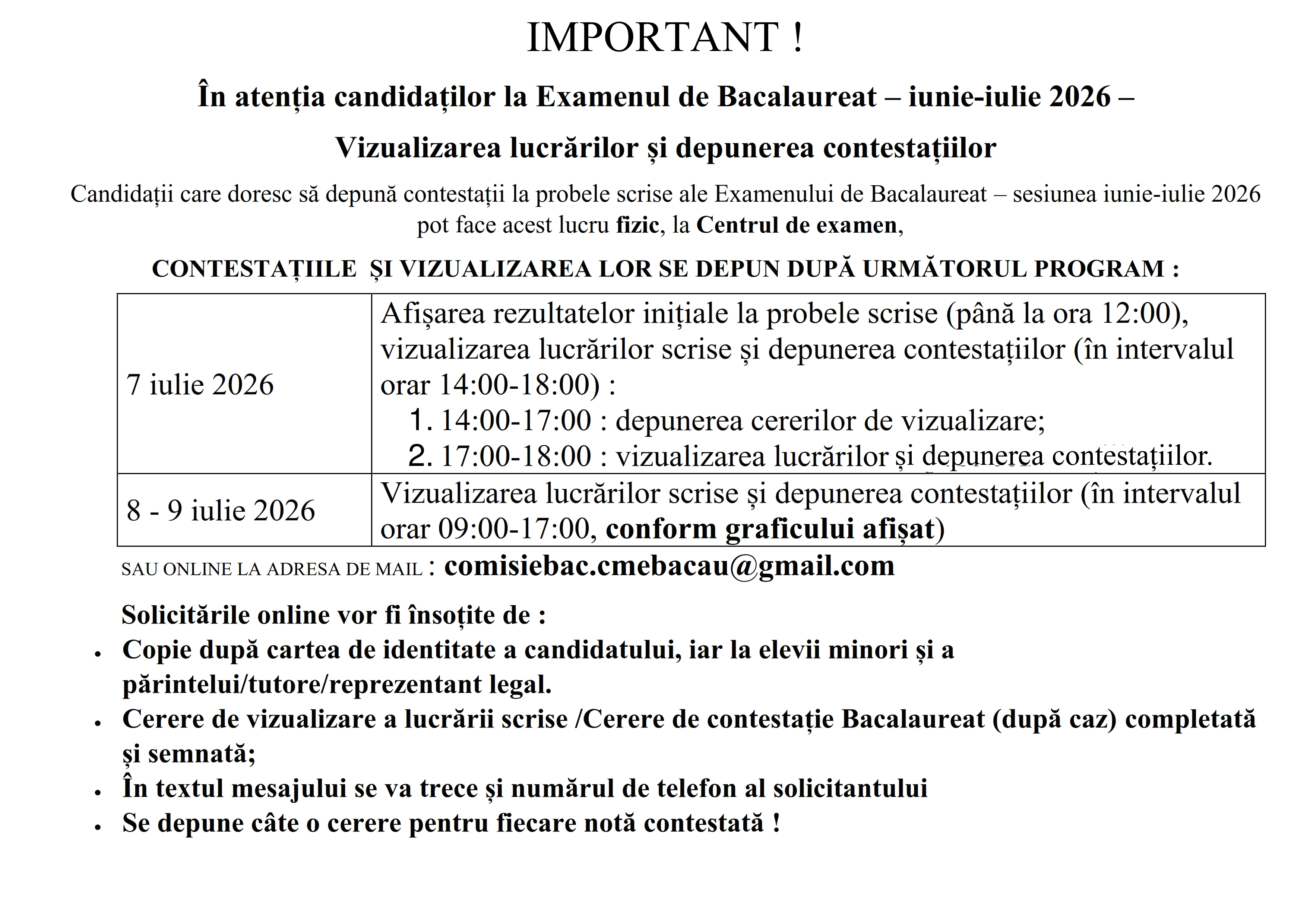 VIZ si dep contest   BAC 2026